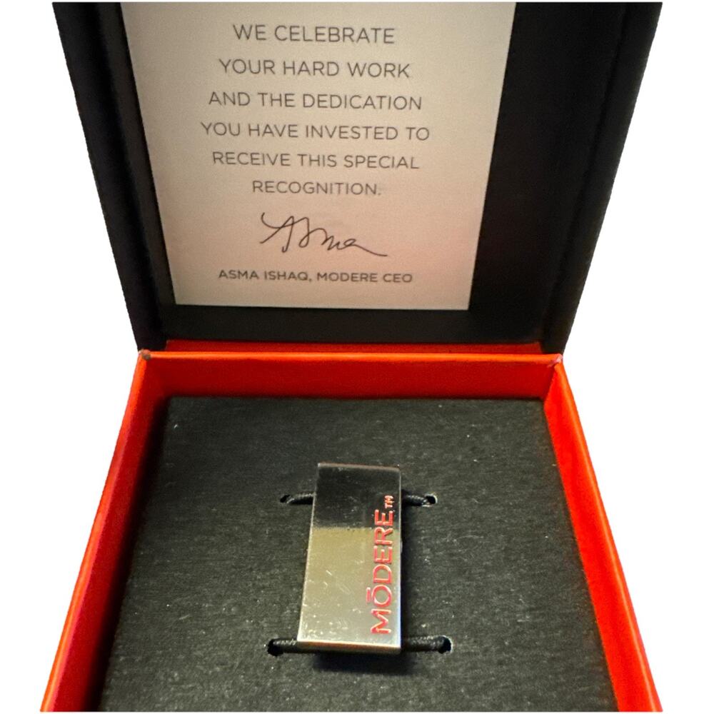 Modere Silver Plated Money Clip Congratulations Senior Team Leader, New In Box